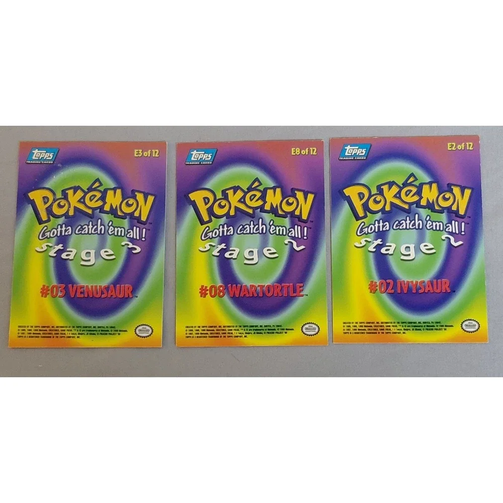 1999 Topps Pokemon First Movie EVOLUTION LOT Venusaur E3 Wartortle E8 Ivysaur E2
